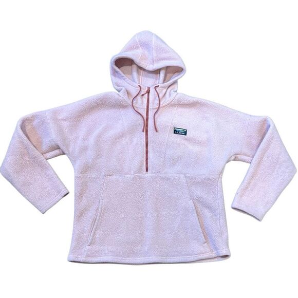 L.L. Bean Katahdin pink quarter zip hooded fleece M - Picture 1 of 10